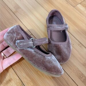 Zara Velvet Brown Kids Shoes
